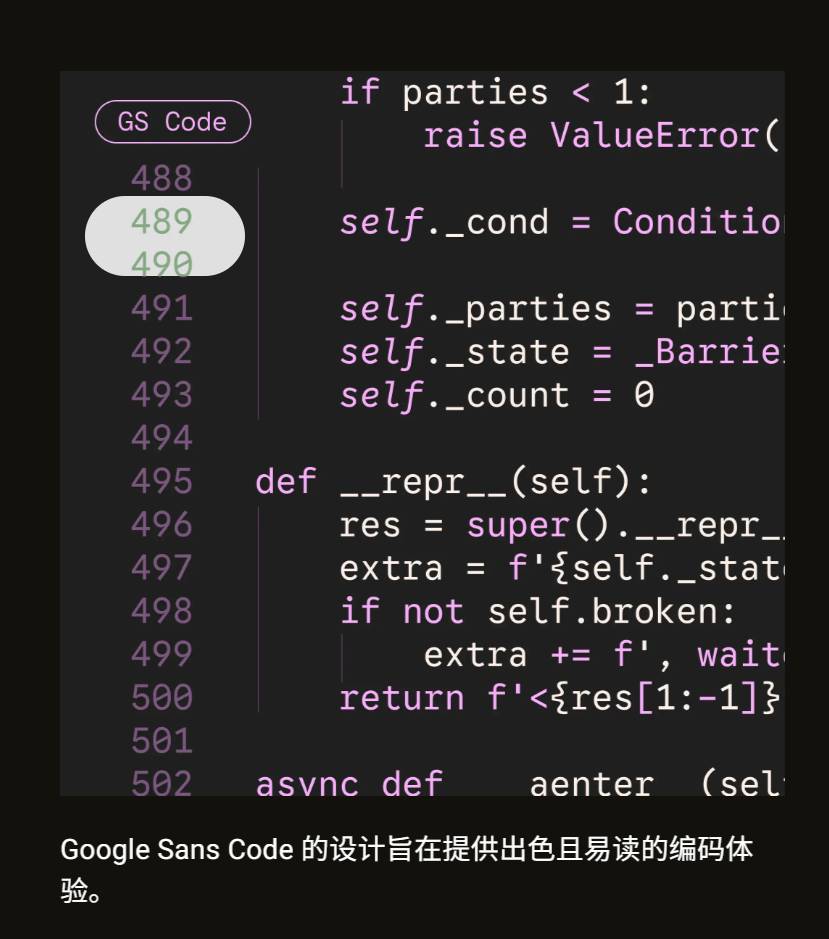 Google Sans Code 应用示例3