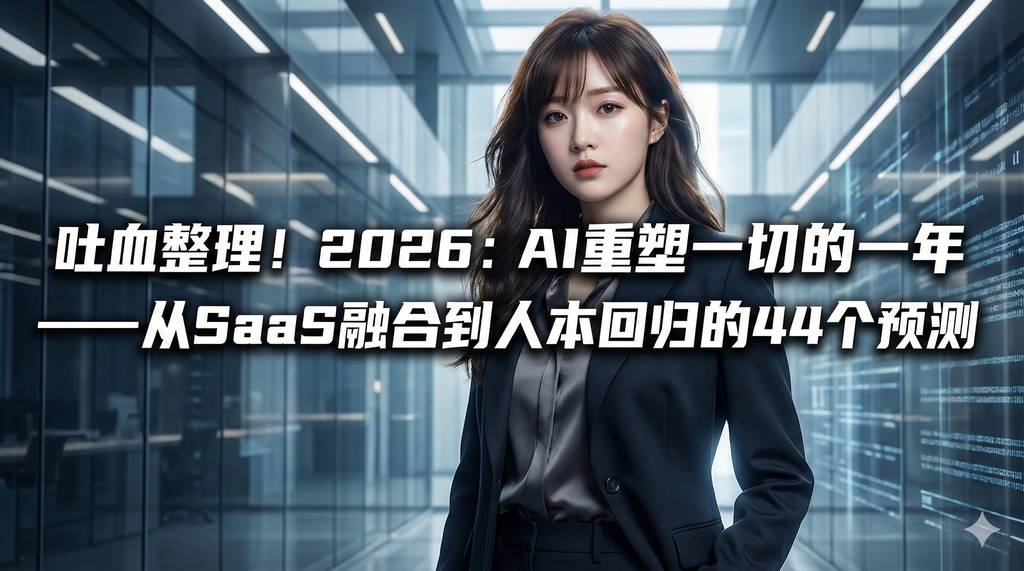 吐血整理！2026：AI重塑一切的一年——从SaaS融合到人本回归的44个预测