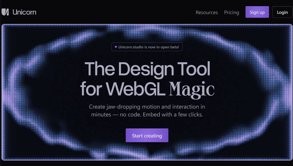 unicorn. studio界面